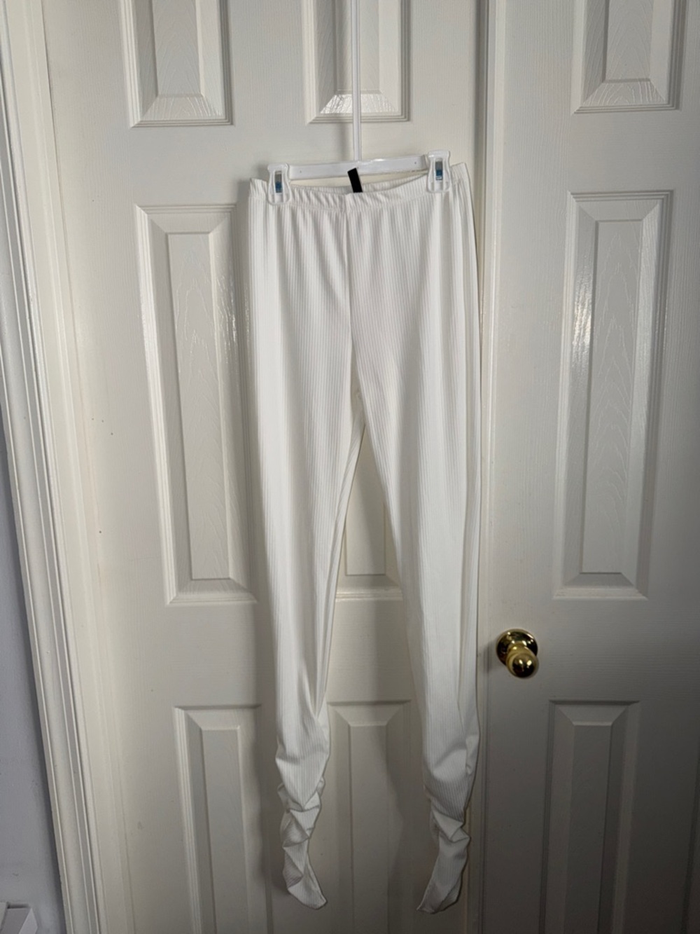 Uptown White Ribbed Leggings